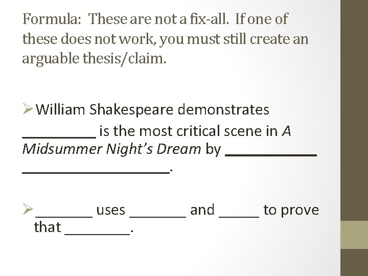 Formula: These are not a fix-all. If one of these does not work, you Formula: These are not a fix-all. If one of these does not work, you