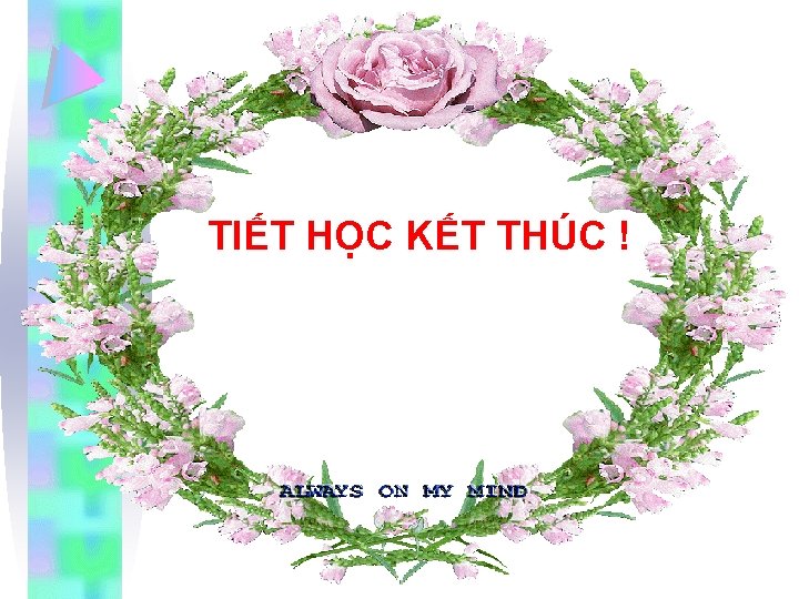 TIẾT HỌC KẾT THÚC ! 