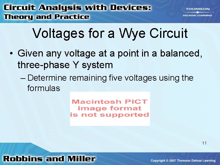 Voltages for a Wye Circuit • Given any voltage at a point in a Voltages for a Wye Circuit • Given any voltage at a point in a