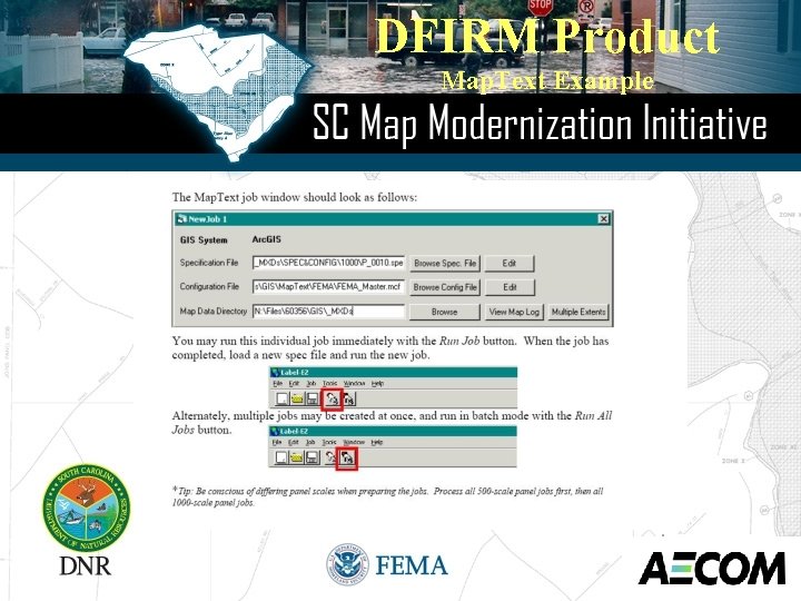 DFIRM Product Map. Text Example 