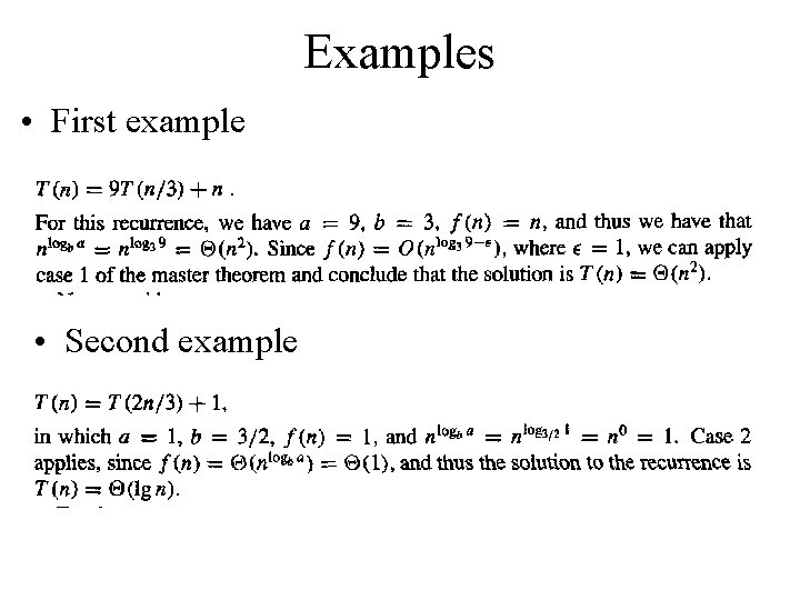 Examples • First example • Second example 