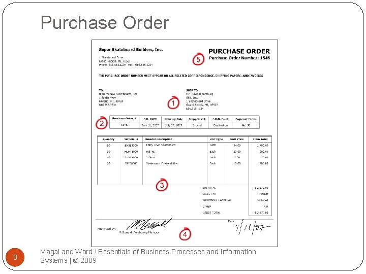 Purchase Order 8 Magal and Word ! Essentials of Business Processes and Information Systems
