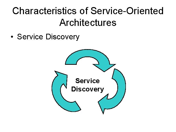 Characteristics of Service-Oriented Architectures • Service Discovery 