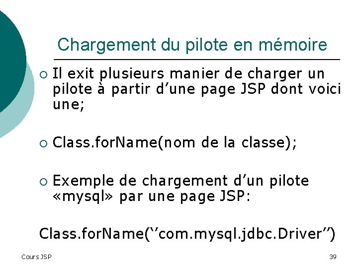 Chargement du pilote en mémoire ¡ ¡ ¡ Il exit plusieurs manier de charger