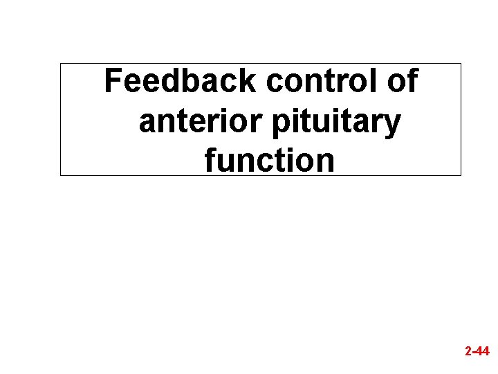 Feedback control of anterior pituitary function 2 -44 