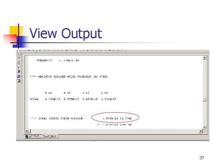 View Output 37 