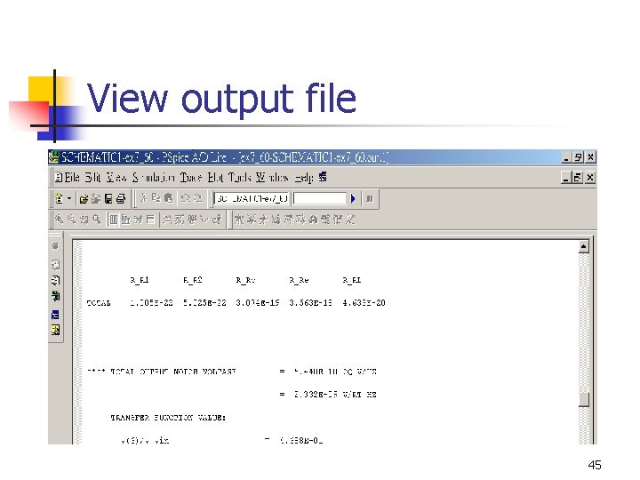 View output file 45 