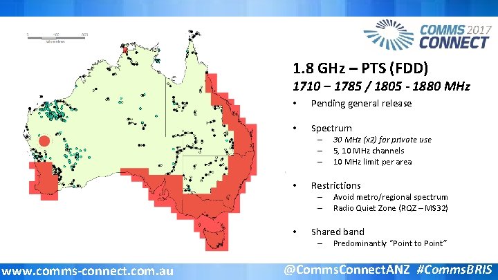 1. 8 GHz – PTS (FDD) 1710 – 1785 / 1805 - 1880 MHz