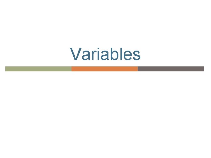 Variables 