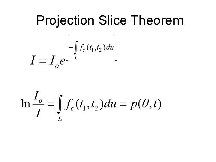 Projection Slice Theorem 