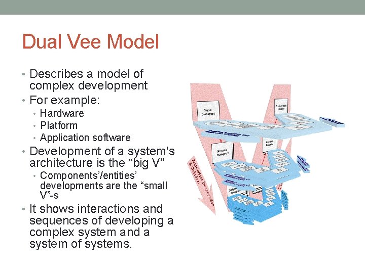 Dual Vee Model • Describes a model of complex development • For example: •