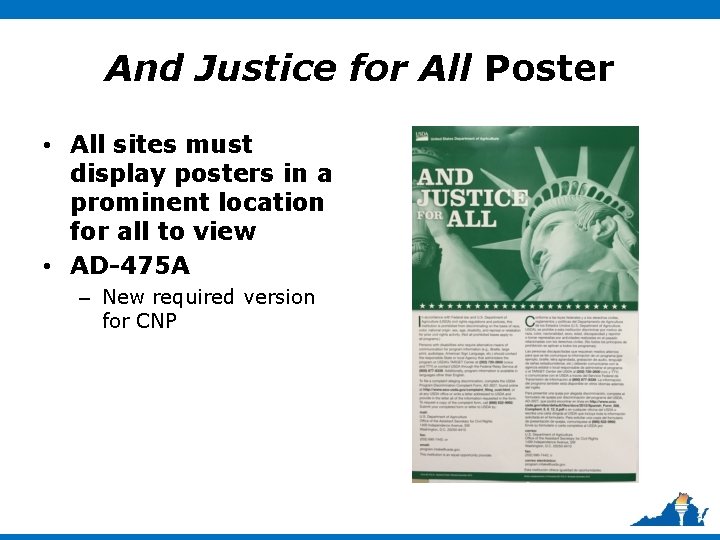 And Justice for All Poster • All sites must display posters in a prominent