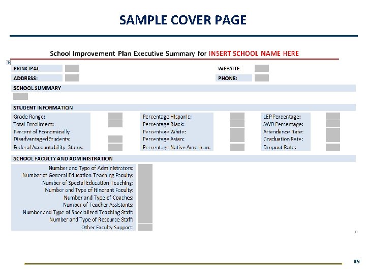 SAMPLE COVER PAGE 39 