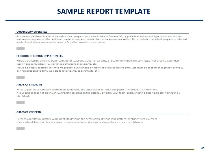 SAMPLE REPORT TEMPLATE 40 