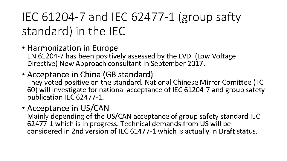 Standardization of power electronic systems and equipment IEC