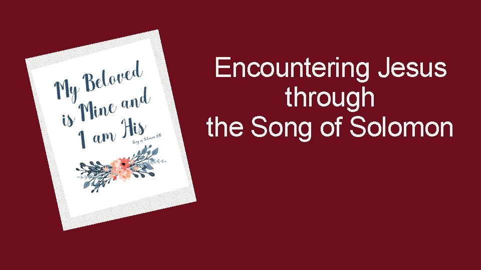 Encountering Jesus through the Song of Solomon 