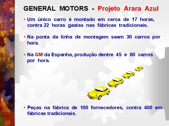 GENERAL MOTORS - Projeto Arara Azul • Um único carro é montado em cerca