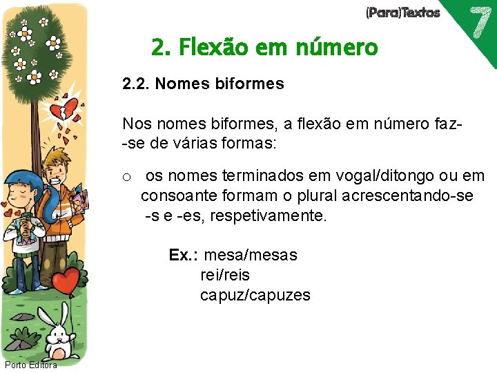 2. Flexão em número 2. 2. Nomes biformes Nos nomes biformes, a flexão em