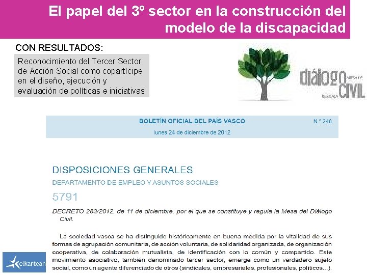 El papel del 3º sector en la construcción del modelo de la discapacidad CON