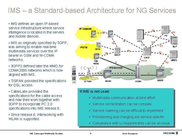 IMS – a Standard-based Architecture for NG Services • IMS defines an open IP-based