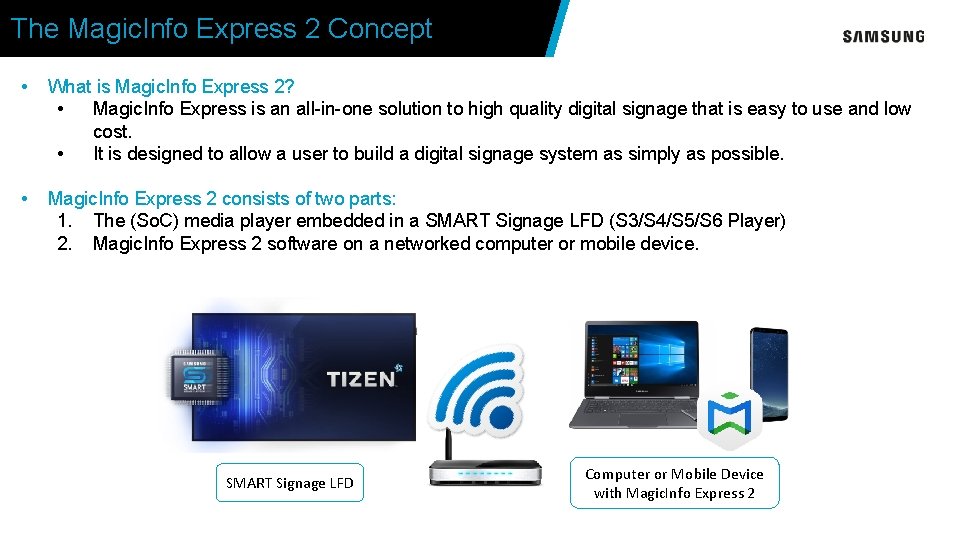 The Magic. Info Express 2 Concept • What is Magic. Info Express 2? •
