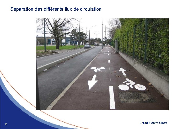 Séparation des différents flux de circulation 10 Carsat Centre Ouest 