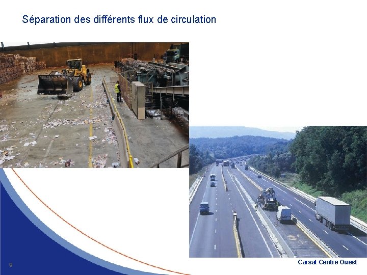 Séparation des différents flux de circulation 9 Carsat Centre Ouest 