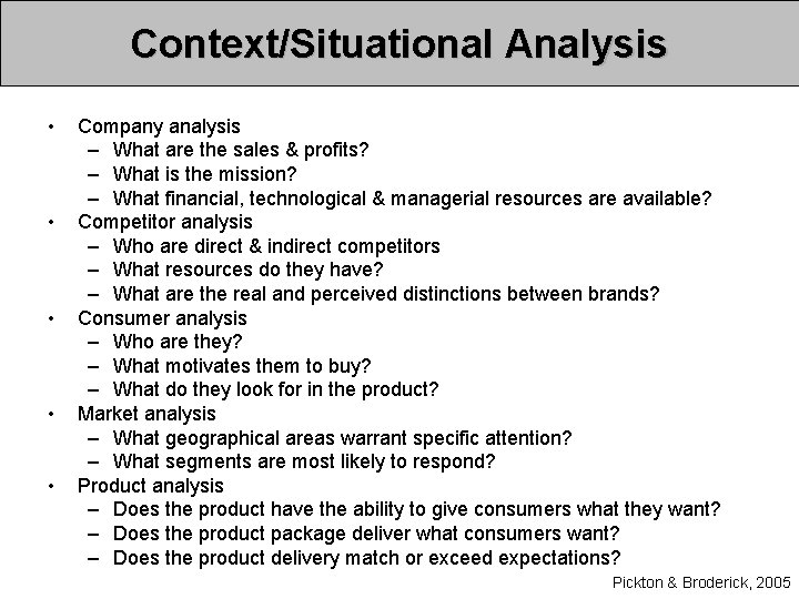Context/Situational Analysis • • • Company analysis – What are the sales & profits? Context/Situational Analysis • • • Company analysis – What are the sales & profits?
