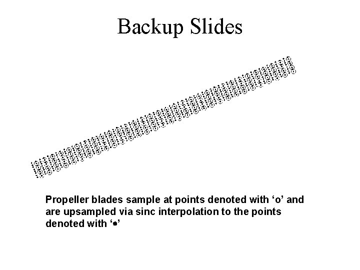 Backup Slides Propeller blades sample at points denoted with ‘o’ and are upsampled via