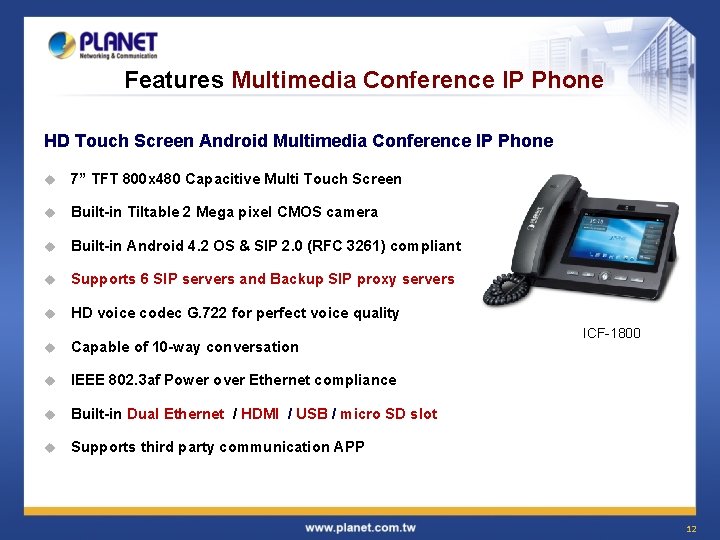 Features Multimedia Conference IP Phone HD Touch Screen Android Multimedia Conference IP Phone u