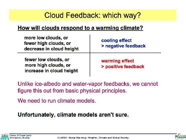 Center Of Oceanland Atmosphere Studies Understanding Uncertainty And