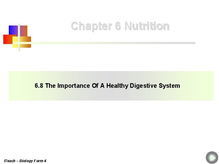 Chapter 6 Nutrition 6. 8 The Importance Of A Healthy Digestive System ITeach –