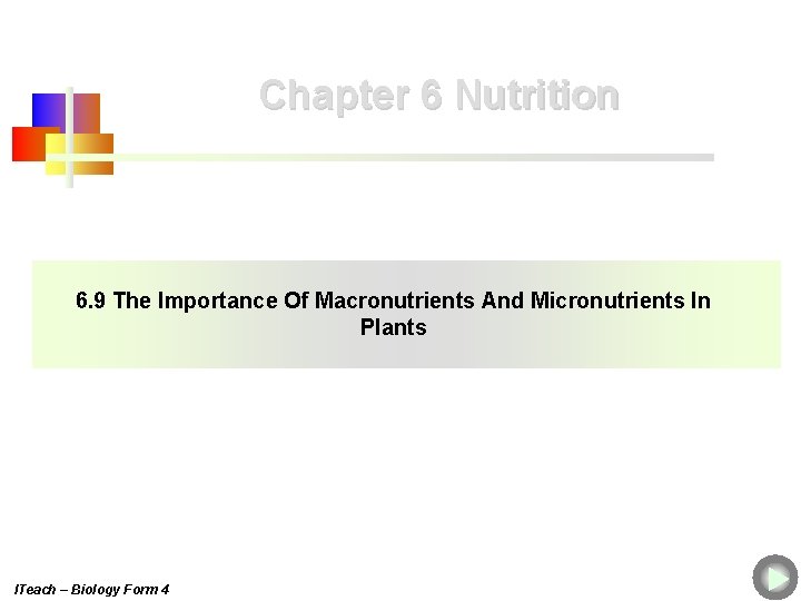 Chapter 6 Nutrition 6. 9 The Importance Of Macronutrients And Micronutrients In Plants ITeach