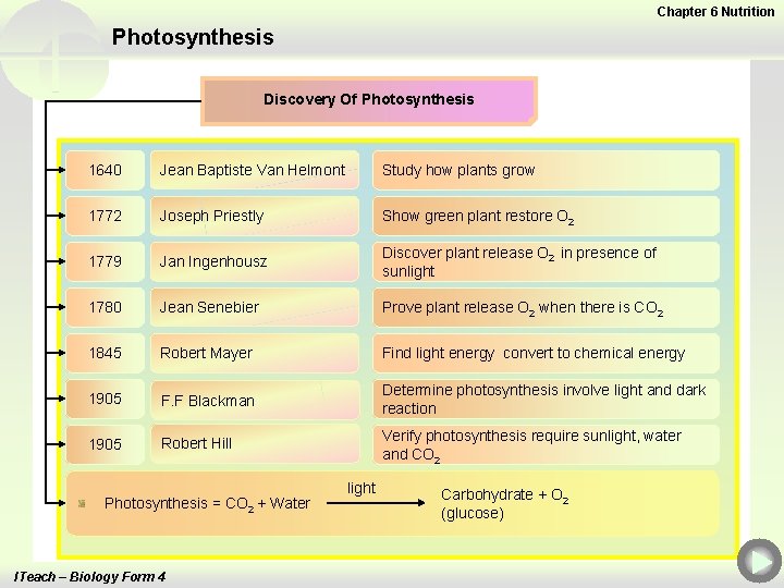 Chapter 6 Nutrition Photosynthesis Discovery Of Photosynthesis 1640 Jean Baptiste Van Helmont Study how