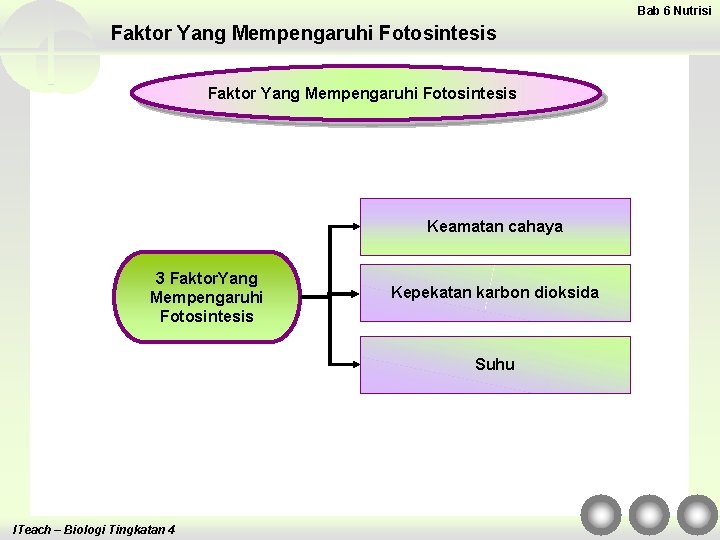 Bab 6 Nutrisi Faktor Yang Mempengaruhi Fotosintesis Keamatan cahaya 3 Faktor. Yang Mempengaruhi Fotosintesis