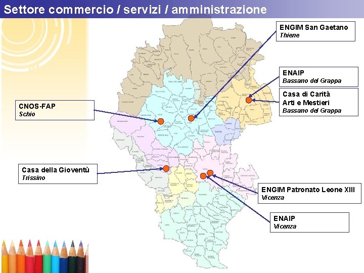 Settore commercio / servizi / amministrazione ENGIM San Gaetano Thiene ENAIP Bassano del Grappa