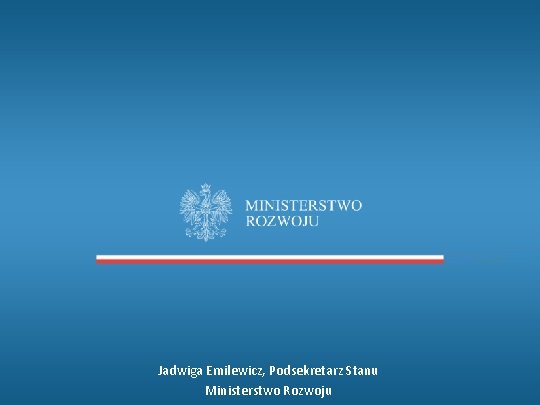 Jadwiga Emilewicz, Podsekretarz Stanu Ministerstwo Rozwoju 