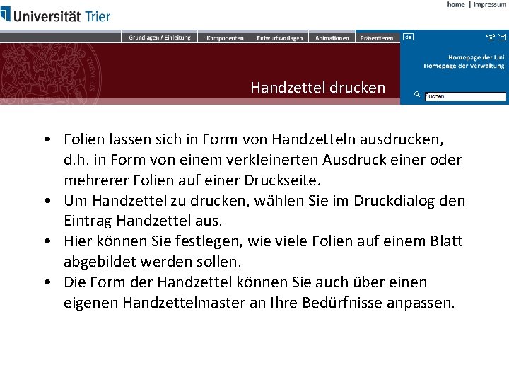 Handzettel drucken • Folien lassen sich in Form von Handzetteln ausdrucken, d. h. in