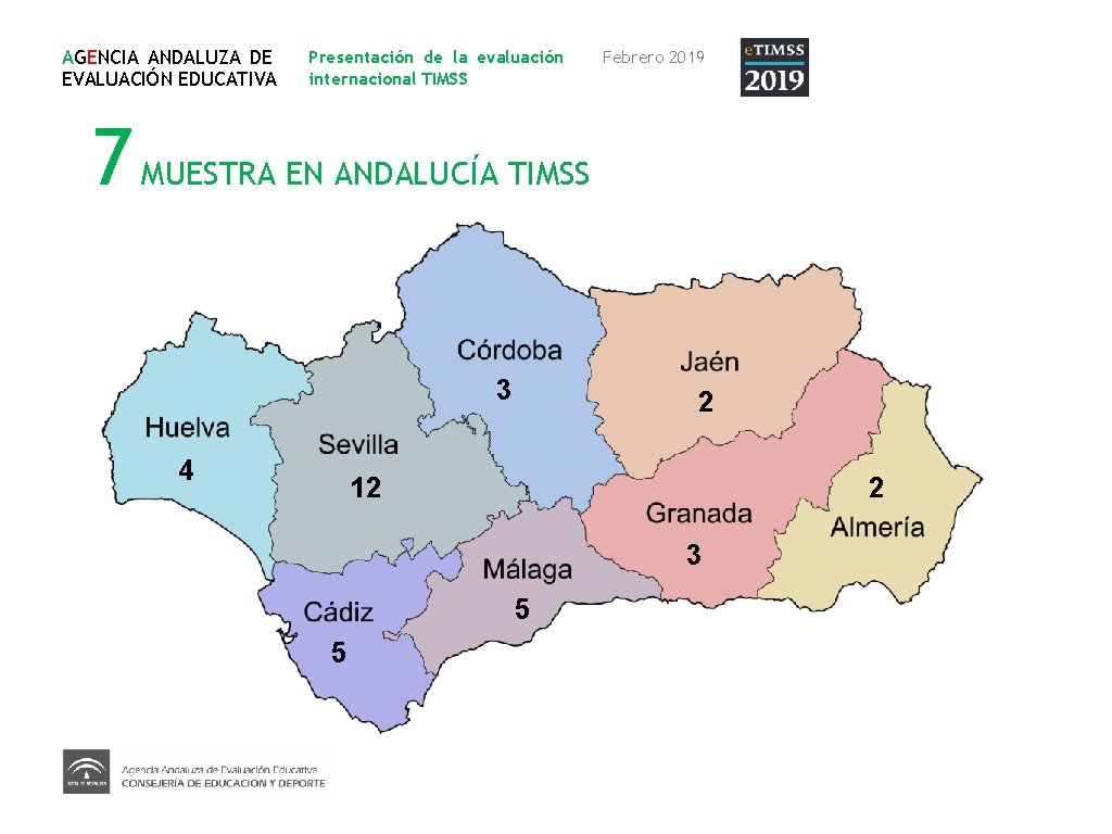 AGENCIA ANDALUZA DE EVALUACIÓN EDUCATIVA Presentación de la evaluación internacional TIMSS Febrero 2019 7