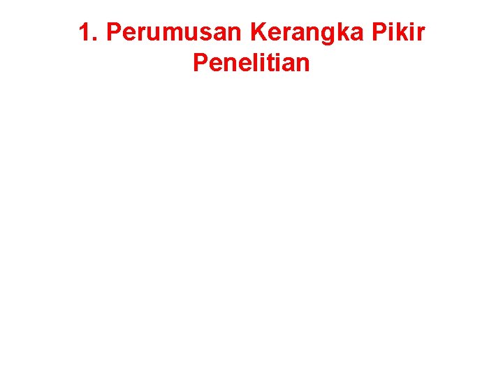 1. Perumusan Kerangka Pikir Penelitian 