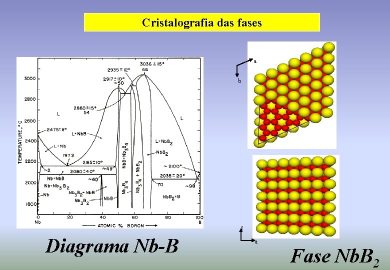 Cristalografia das fases a b c Diagrama Nb-B a Fase Nb. B 2 