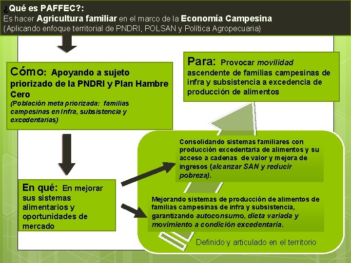 ¿Qué es PAFFEC? : Es hacer Agricultura familiar en el marco de la Economía
