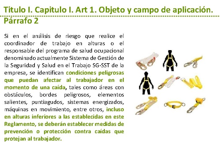 Titulo I. Capitulo I. Art 1. Objeto y campo de aplicación. Párrafo 2 Si