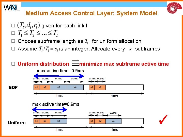 Medium Access Control Layer: System Model q given for each link l q q Medium Access Control Layer: System Model q given for each link l q q