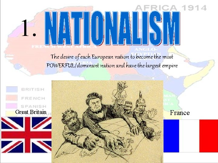 1. The desire of each European nation to become the most POWERFUL/dominant nation and