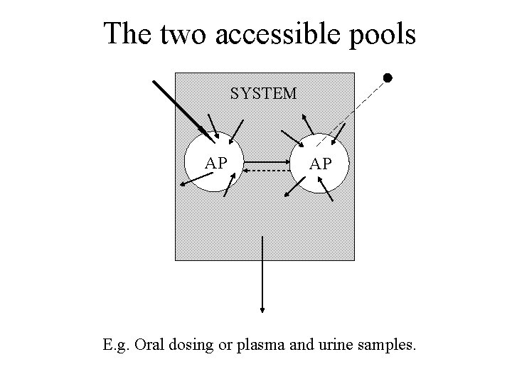 The two accessible pools SYSTEM AP AP E. g. Oral dosing or plasma and