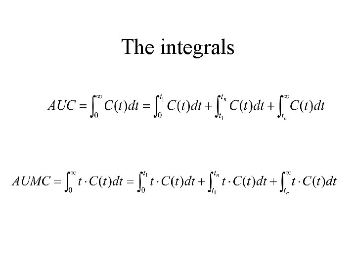 The integrals 