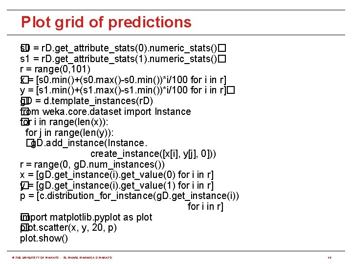 Plot grid of predictions s� 0 = r. D. get_attribute_stats(0). numeric_stats()� s 1 =