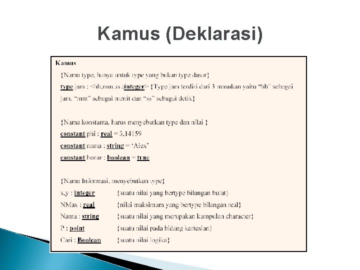 Kamus (Deklarasi) 