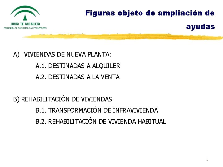 Figuras objeto de ampliación de ayudas A) VIVIENDAS DE NUEVA PLANTA: A. 1. DESTINADAS